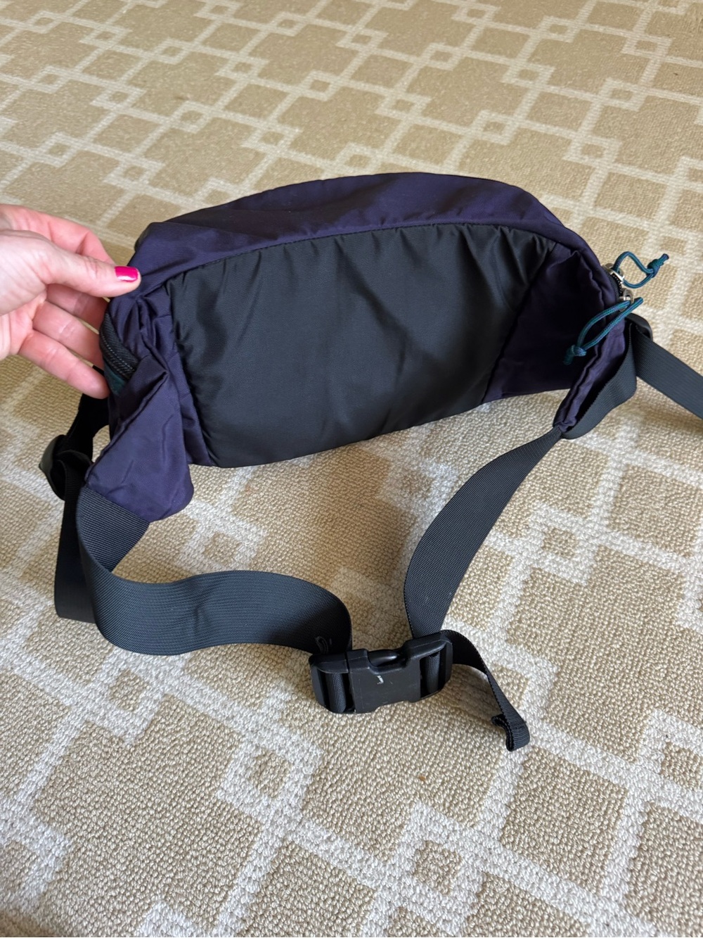 Patagonia Vintage 90s Hip Pack Waist Bag Purple Teal Large Fanny Pack USA Made - Picture 7 of 17